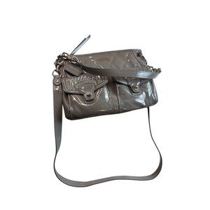 Coach Grey Liquid Gloss Poppy Handbag Quilted Convertible